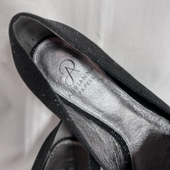 Adrianna Papell Taylor Jimmy Net Black Metallic Fabric Pointed Toe Slip On Flats - Picture 12 of 16